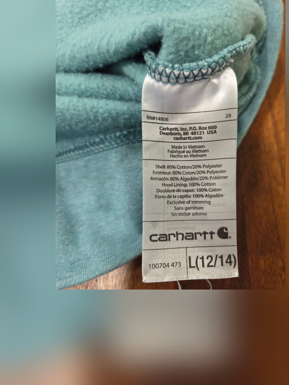 Carhartt Clarksburg Zip Front Sweatshirt Hoodie Heavyweight Fleece Size Large - Picture 9 of 9